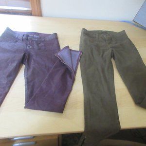Two Pair J BRAND Jeans 9" Zip Detailing at Hem  Size 25